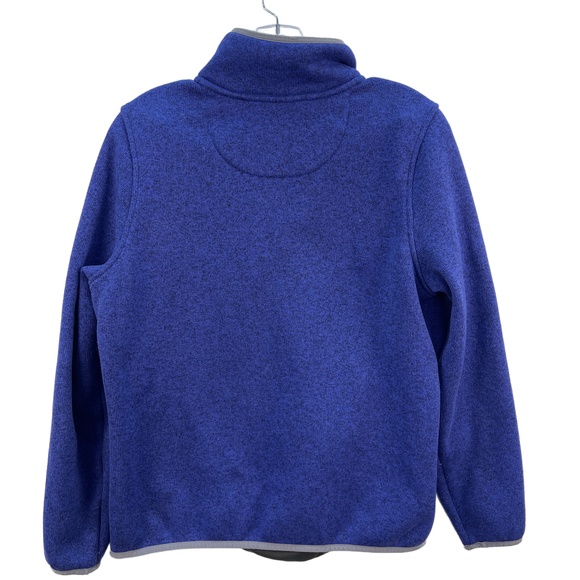 Vintage L.L Bean Blue Fleece Pullover Sweater Medium Petite - Picture 2 of 5